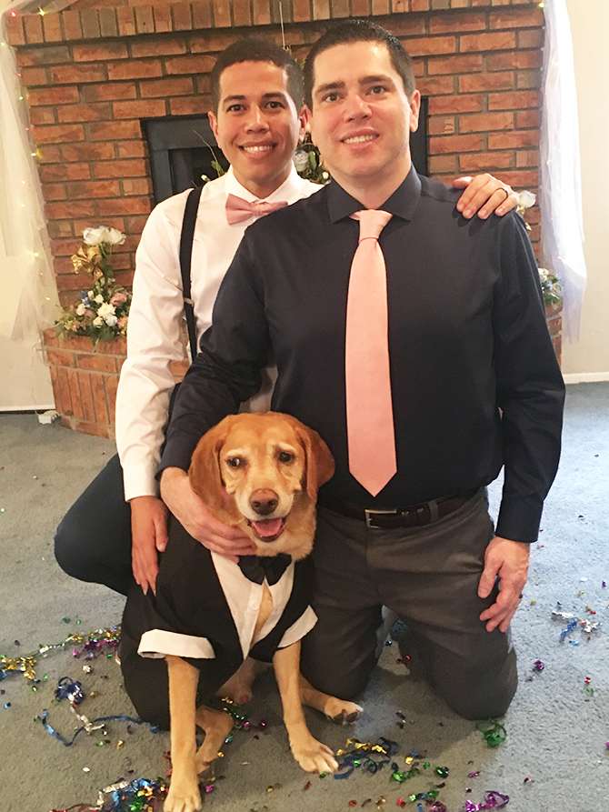 LGBT Wedding Grooms with Dog -  Mesa, Arizona - Rites of Celebration