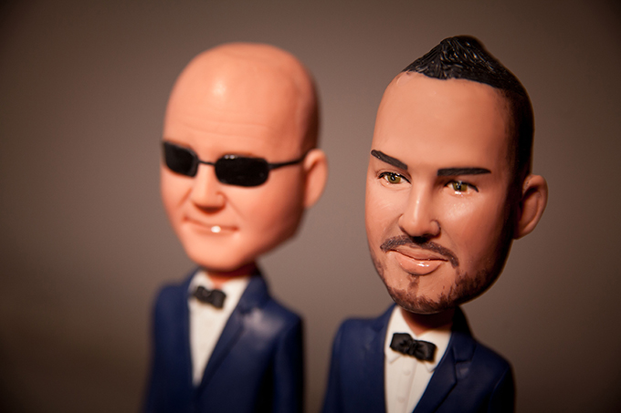 Close-up of LGBT Wedding Cake Topper - Charter Yachts of Newport Beach