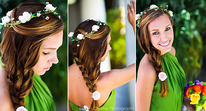 Meleah Makeup & Dance San Diego, California San Diego, California LGBT-Friendly Hair and Makeup Artist flower girl with brunet braid