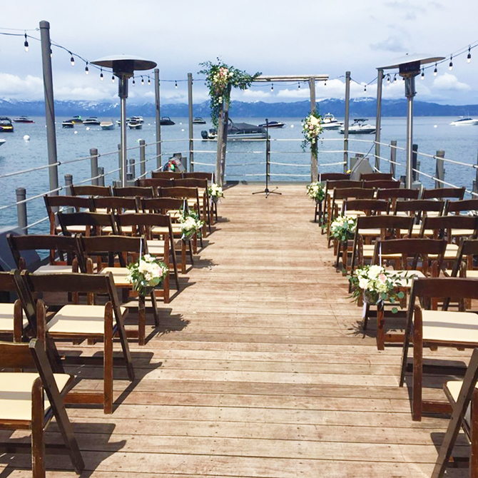 Lake Tahoe, CA Boat Dock Wedding Ceremony - Mountain High Weddings