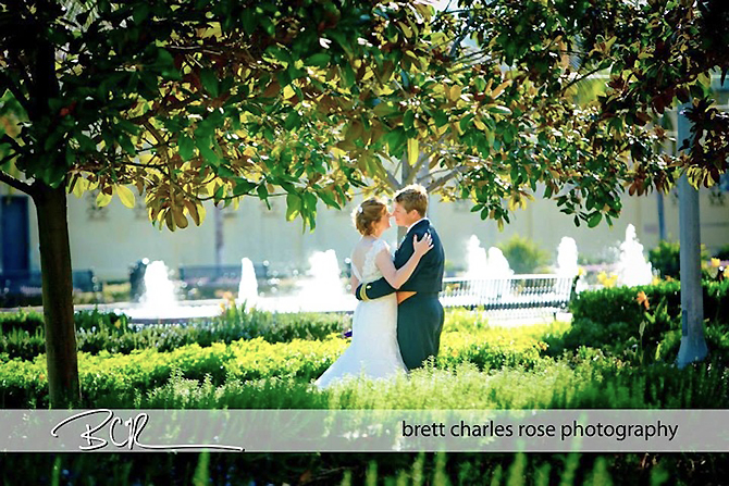 NTC Venues at Liberty Station San Diego, California outdoor wedding brides in the garden