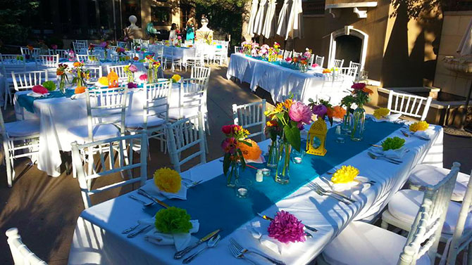 The Briarwood Inn - Wedding reception colorful dining table 