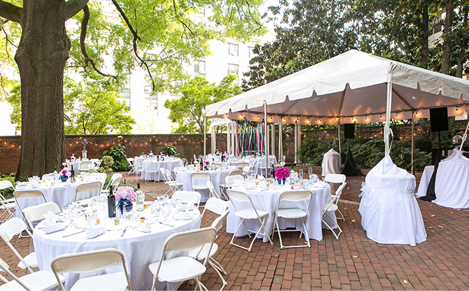 tented wedding reception at DACOR Bacon House