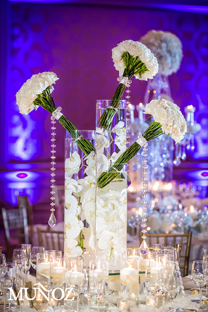 Crstal blue wedding reception - South Florida LGBT Wedding Floral Design and Decor - Dalsimer Atlas