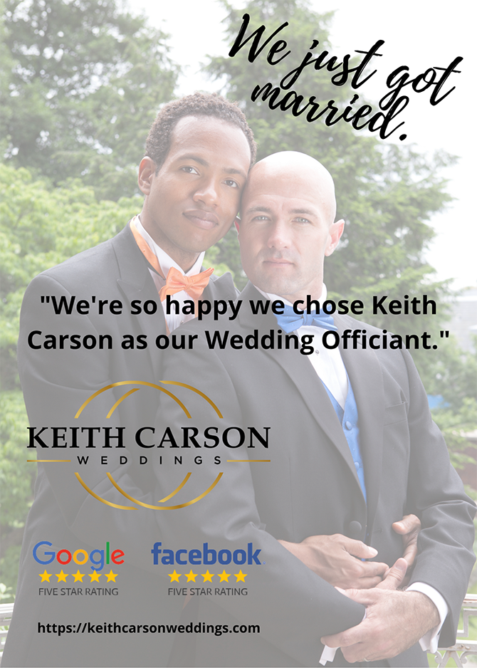 Keith Carson Weddings 
North Central Florida LGBT Wedding Officiant
