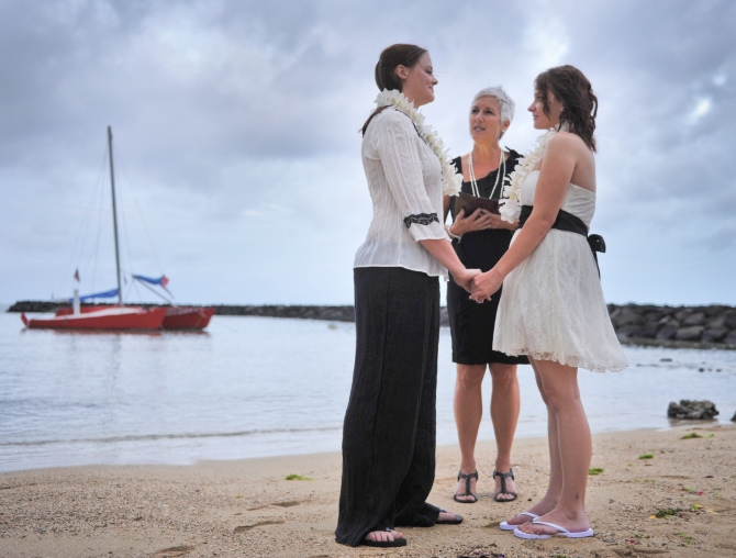 I Do Hawaiian Weddings Oahu GLBT Beach wedding