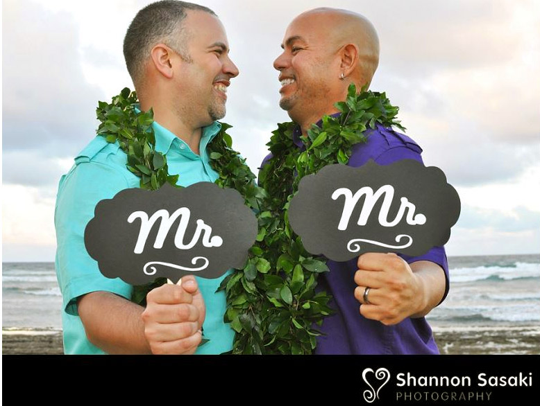 Purple orchid Wedding - Hawaii Mr and Mr Sign