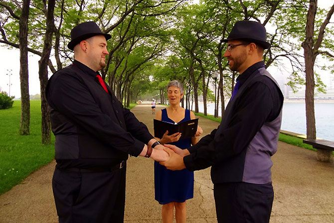 A Perfect Fit Rev - Grooms exchange vows in the park