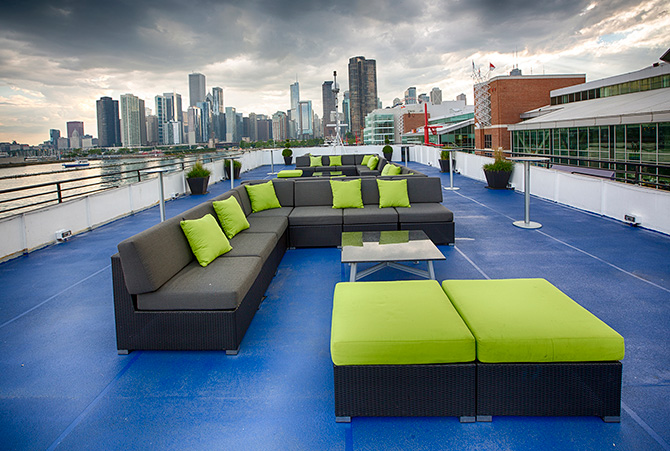 Entertainment Cruises - Odyssey cruise modern deck seating