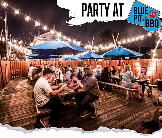 Blue pit outlet barbeque