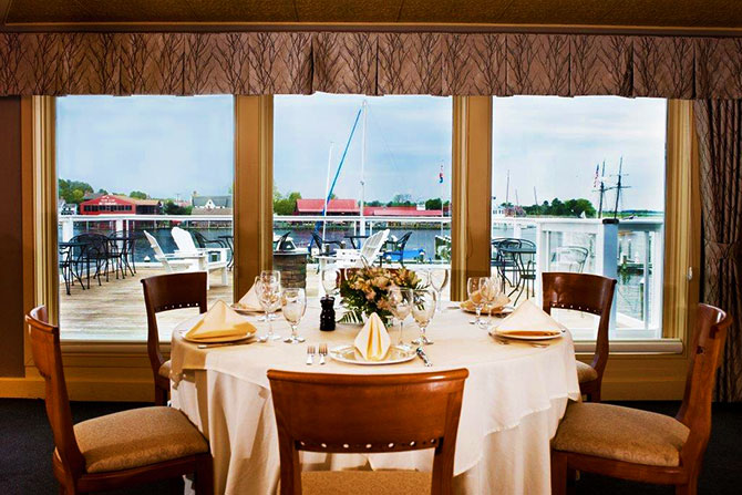 St. Michaels Harbor Inn -  Elegant dining with marina view