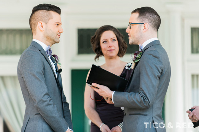 The Endicott Estate In Dedham Massachusetts Outdoor Gay Wedding Ceremony