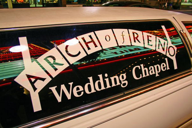 Arch of Reno Wedding Chapel - Limo