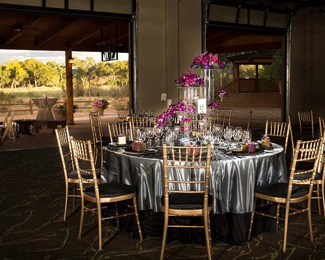 Hyatt Regency Tamaya Resort and Spa - Platinum and Radiant Orchid Wedding Reception