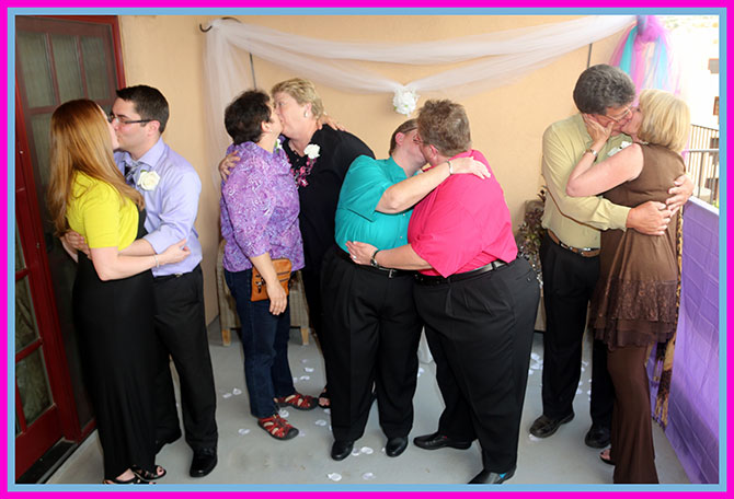 Ricci Photography New Mexico - Lesbian couples kissing after the ceremony