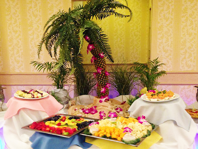 The Ithaca Hotel palm tree cheese buffet