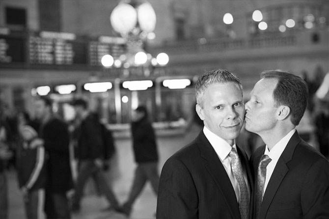 Matthew Knip Photography - Gay couple and a kiss black and white photograph