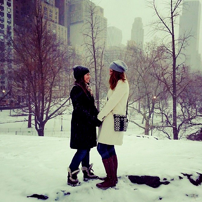 Rev. Louis Olivieri - New York City Lesbian Couple in Winter