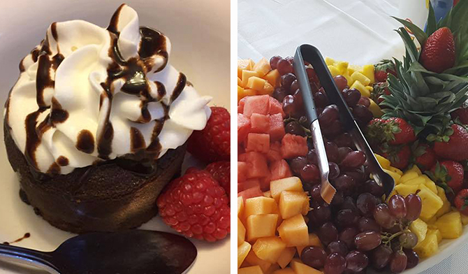 Fresh Fruit Platter and chocolate raspberry mousse - Kill Devil Hills, NC - Dawn's Kitchen Catering