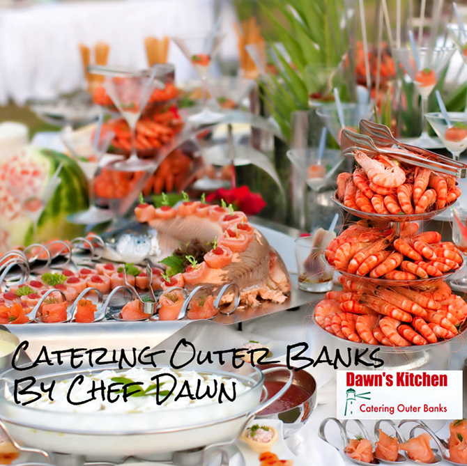 Fresh seafood tower Outer Banks, North Carolina - Dawn's Kitchen Catering