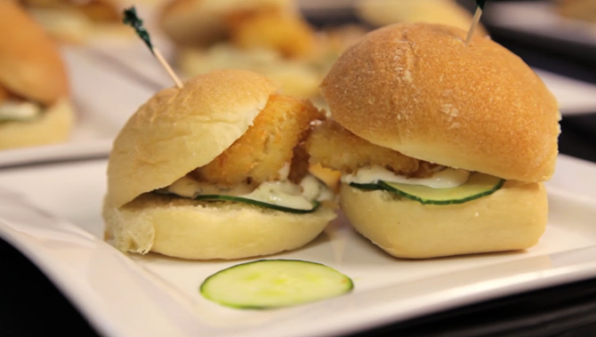 The Wooster Inn - fried fish sliders with homemade pickles