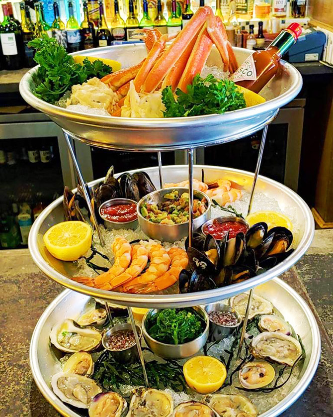 Fresh seafood tower at Bear Creek Mountain Resort