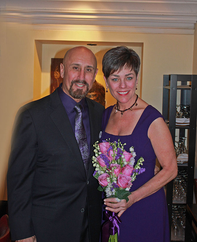 Reverend Kathleen with groom