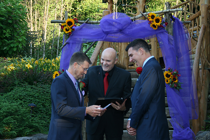 Vermont gay wedding ceremony - Central Vermont LGBT Wedding Officiant - JP Greg Trulson