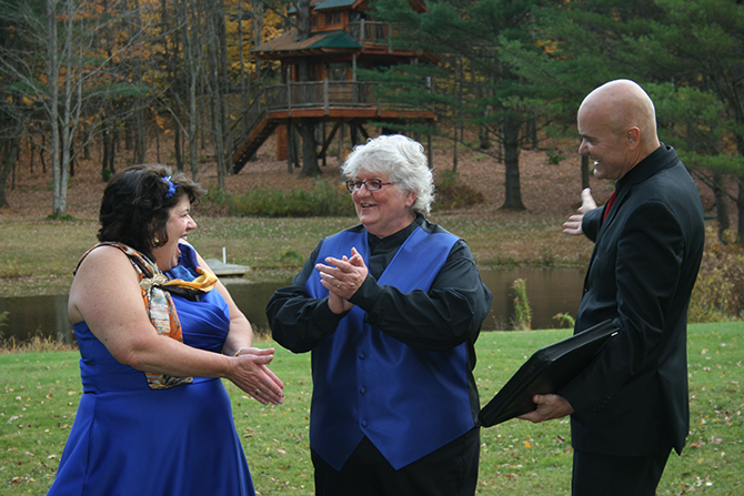 Lesbian marriage ceremony Central Vermont LGBT Wedding Officiant - JP Greg Trulson