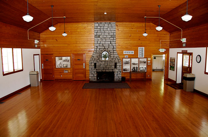 King County's Parks & Recreation - Stone fireplace and hardwood floor