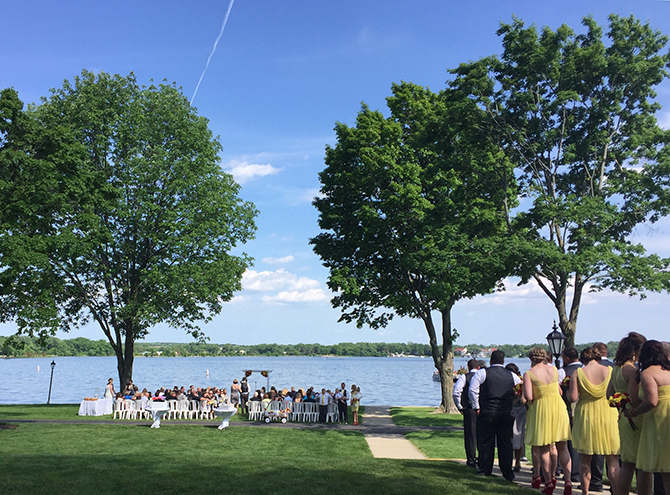 Lakfront Wedding Ceremony - Lake Lawn Resort in Wisconsin