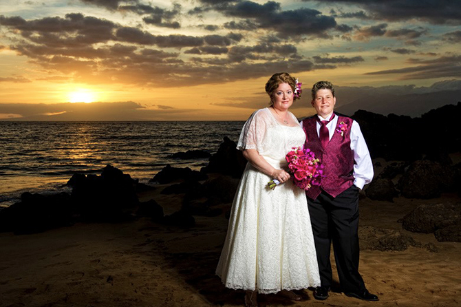 Marry Me Maui Wedding Planners - Brides on the beach sunset