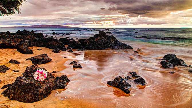 Maui Aloha Weddings Kihei Hawaii - Bouquet On The Rocks